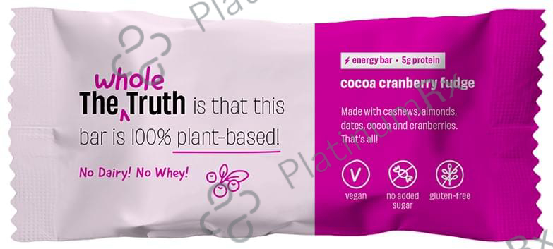 The Whole Truth Vegan Energy Bar (40gm Each) - Cocoa Cranberry Fudge