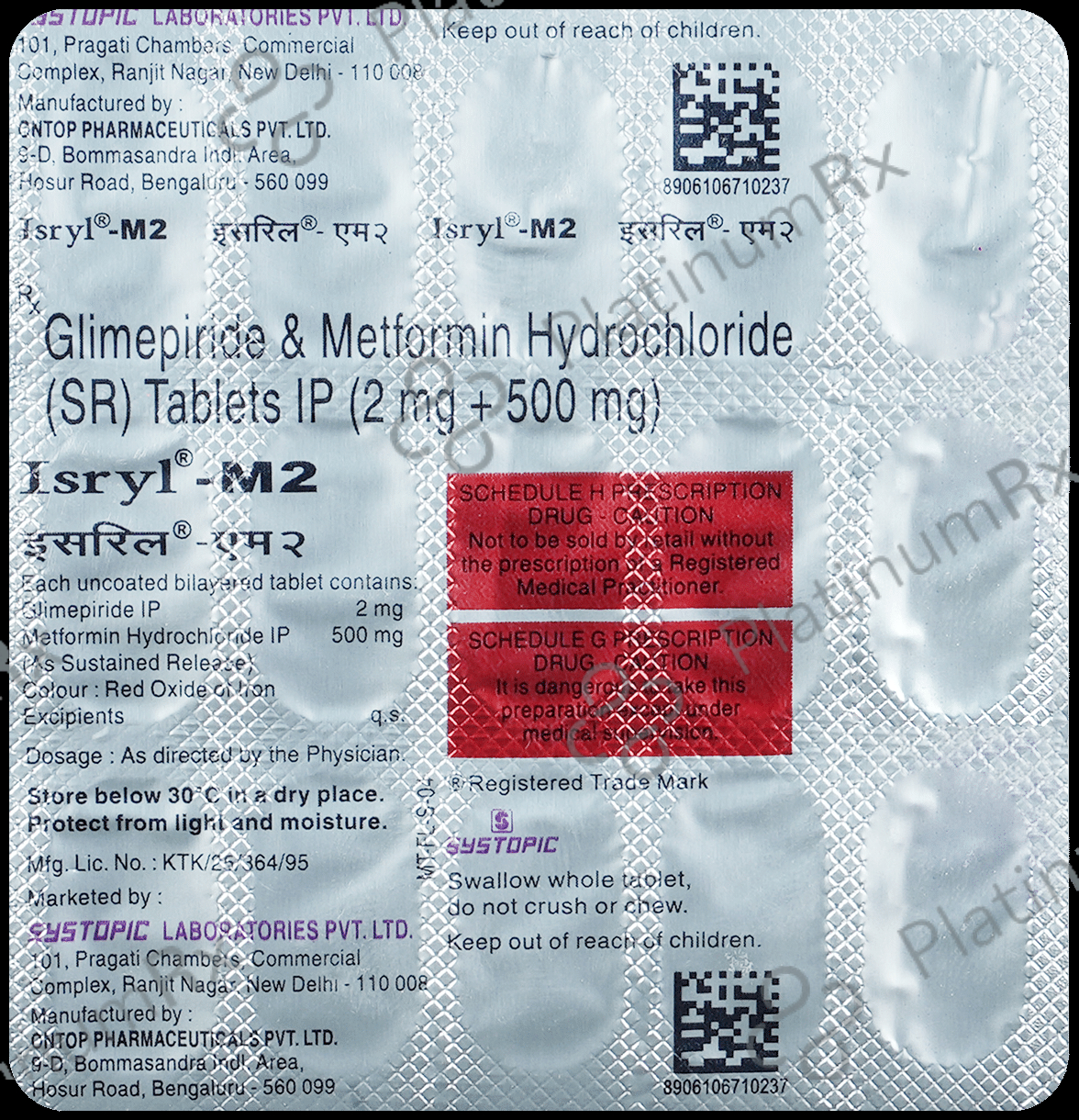 Isryl M2 2/500mg Tablet SR 15s