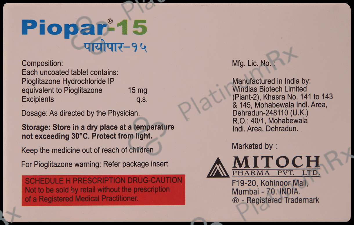 Piopar 15 Tablet 15 Tablet