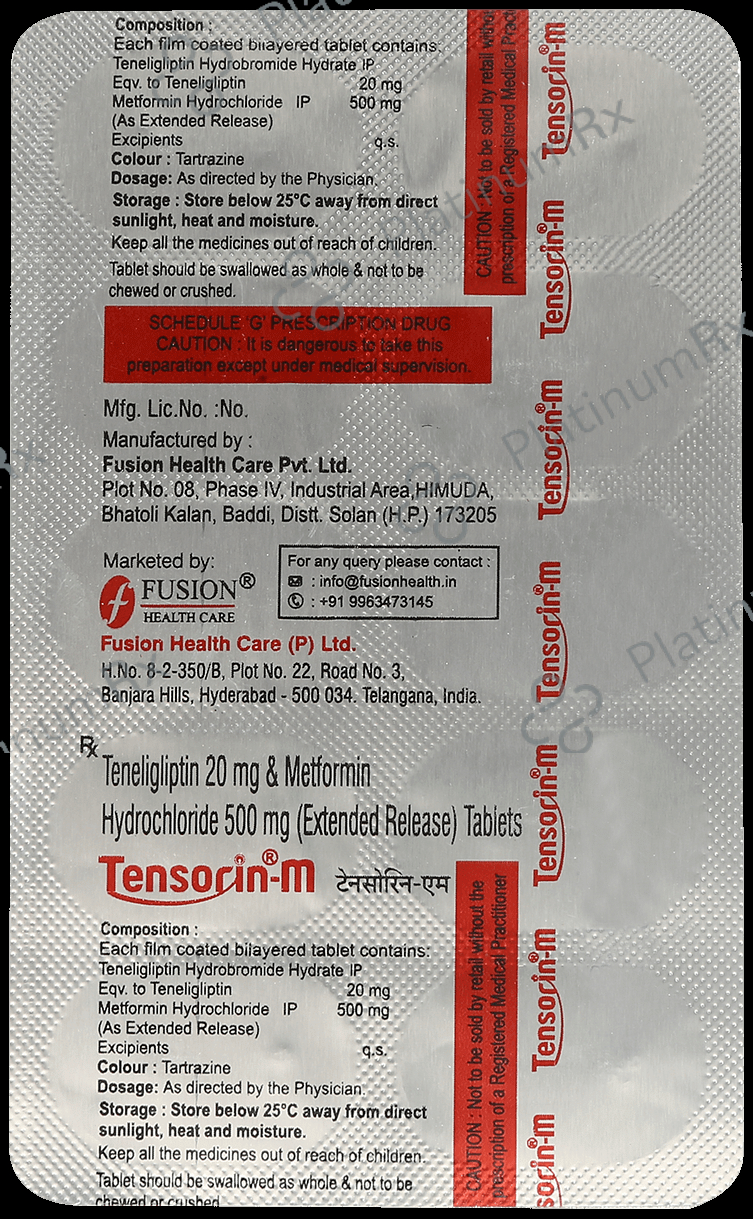 Tensorin M 500/20mg Tablet 10s