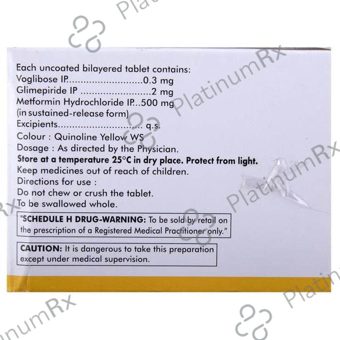 Voglinorm GM 2/0.3 2/500/0.3mg Tablet SR 10s