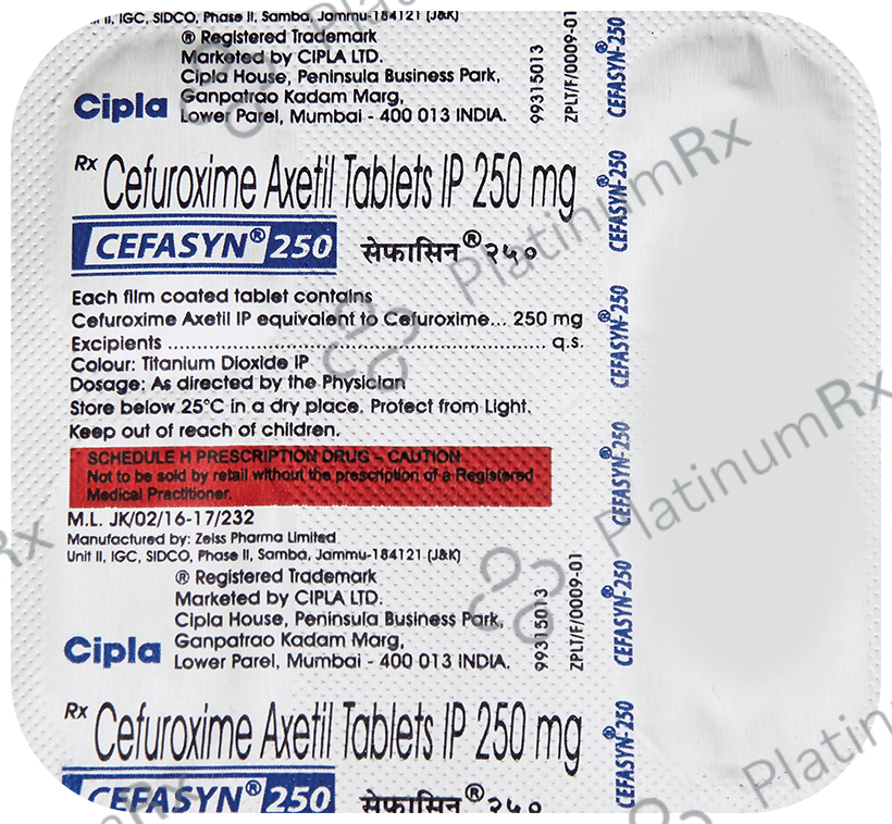 Cefasyn 250mg Tab 4s