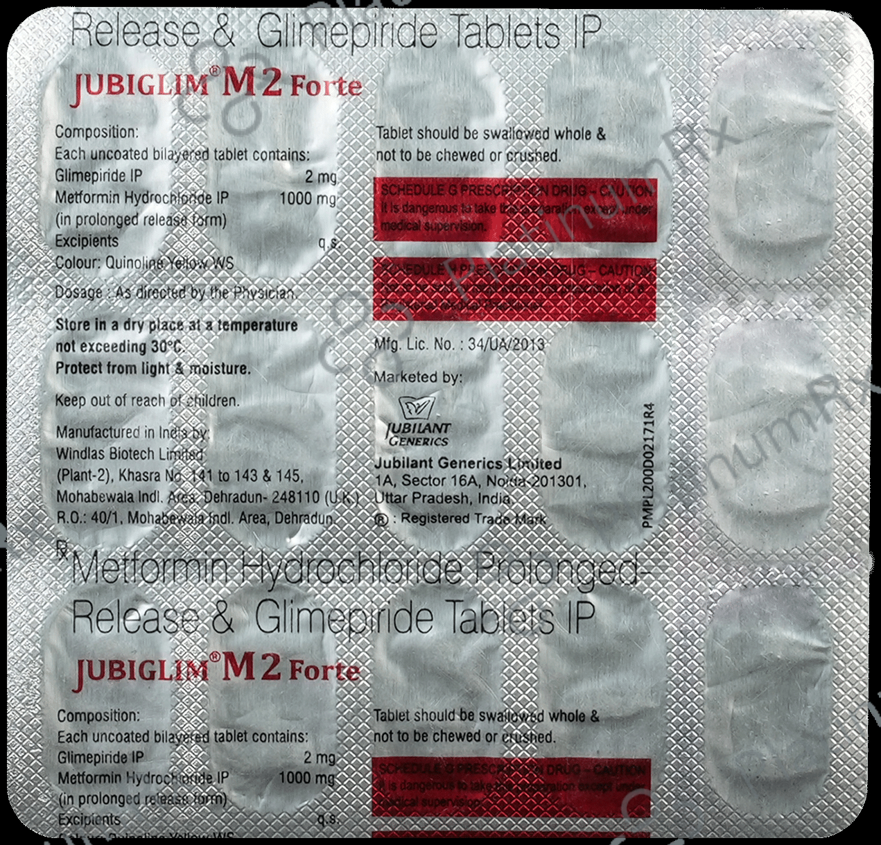 Jubiglim M 2 Forte 2/1000mg Tablet PR 15s