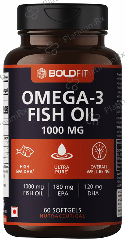Boldfit Omega 3 Fish Oil 1000mg Softgels