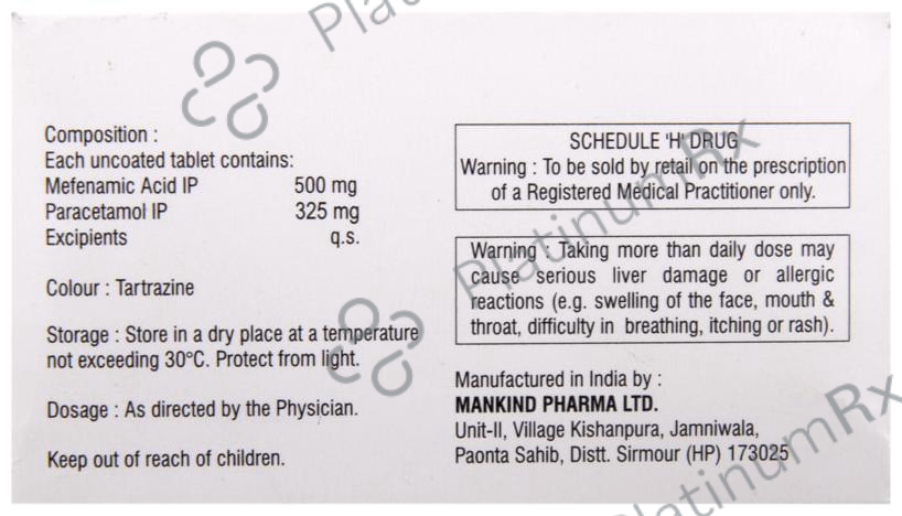 Mefkind Forte 500/325mg Tablet 10s