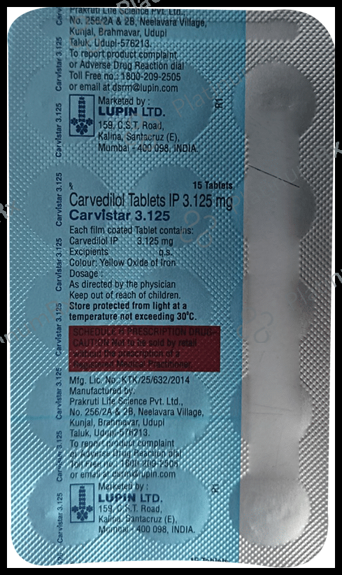 Carvistar 3.125mg Tablet 15s