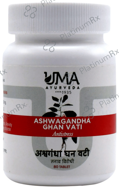 Uma Ayurveda Ashwagandha Ghan Vati 80 tablets