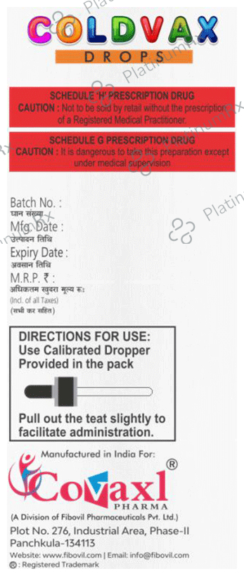 Coldvax Oral Drops Strawberry