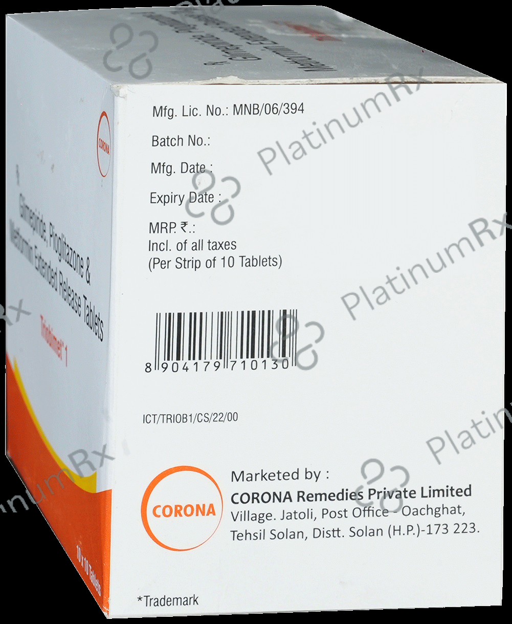 Triobimet 1/500/15mg Tablet ER 10s