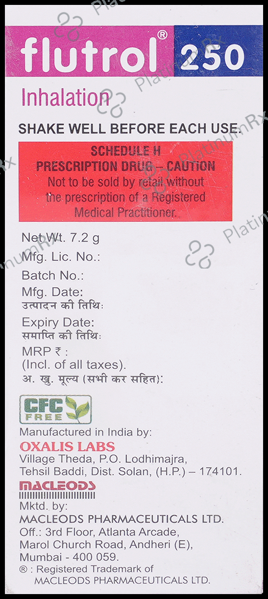 Flutrol 250/25mcg Inhaler 120MDI