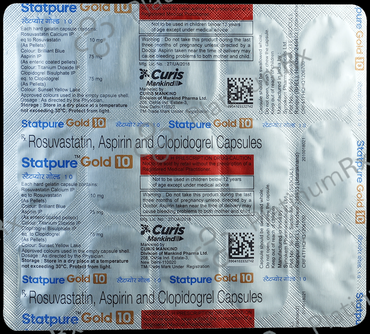 Statpure Gold 10/75/75mg Capsule 15s