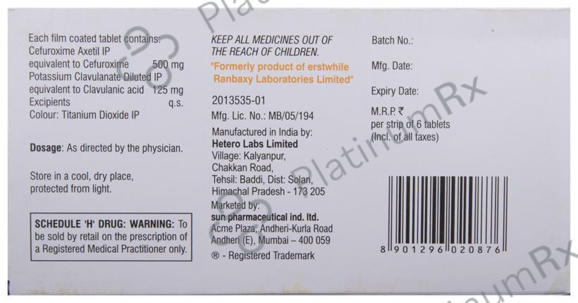Ceroxim XP 625mg Tablet