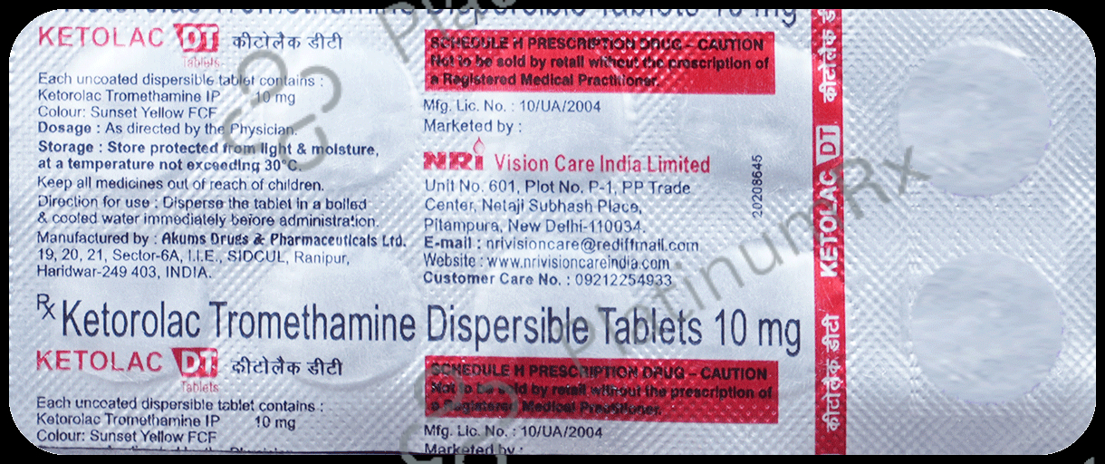 Ketolac 10mg Tablet DT