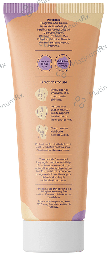 Sanfe Bikini Line Hair Removal Cream (50gm Each) Lavender & Aloe Vera 2 Tubes