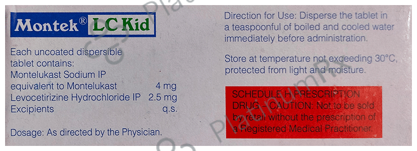 Montek LC Kid 2.5/4mg Tablet 10s