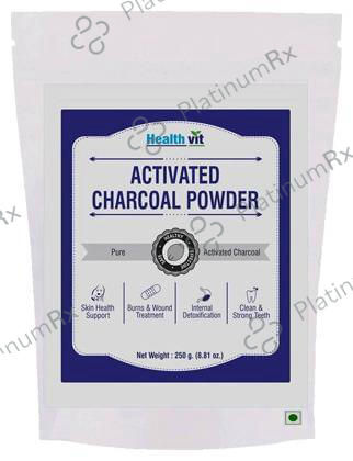 HealthVit Activated Charcoal For Strong Teeth, Skin Health & Detoxification - Powder 250 gm