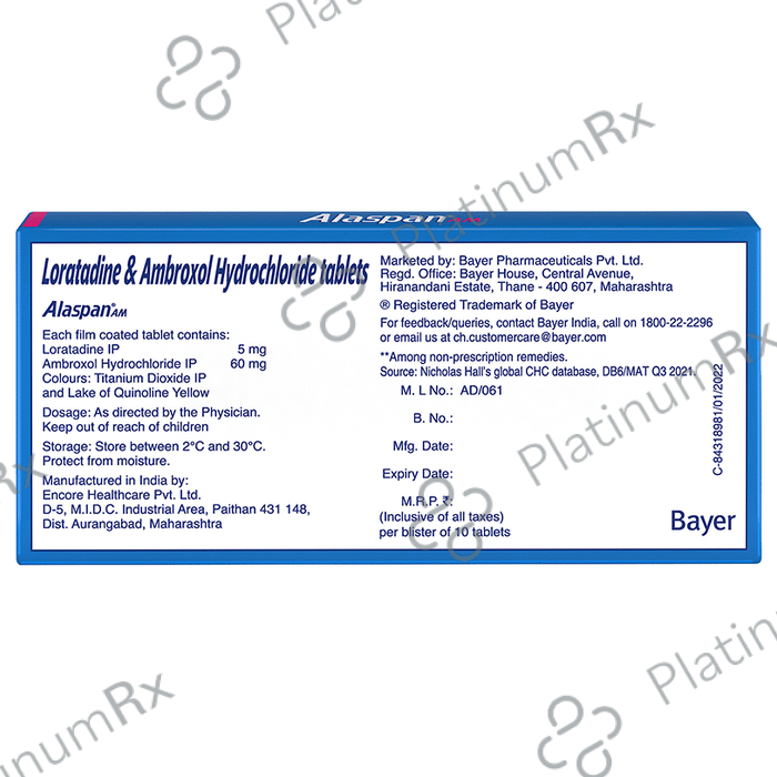 Alaspan AM 60/5mg Tablet 10s