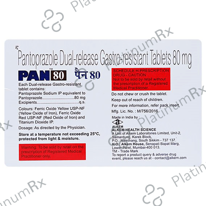 PAN 80mg Tablet 15s