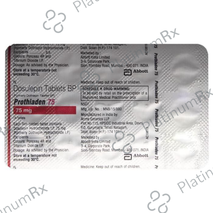 Prothiaden 75mg Tablet 15s