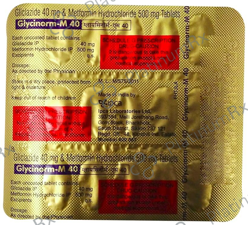 Glycinorm M 40/500mg Tablet 15s