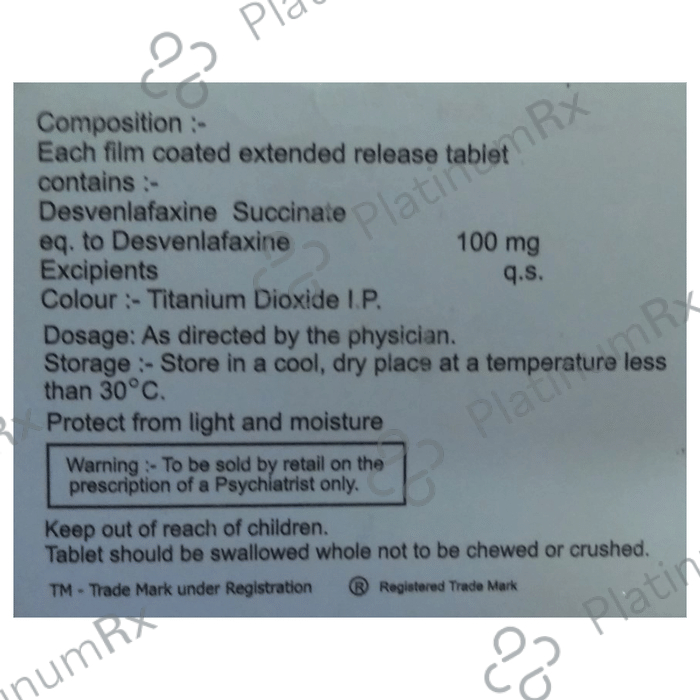 Desveren 100mg Tablet ER 10s