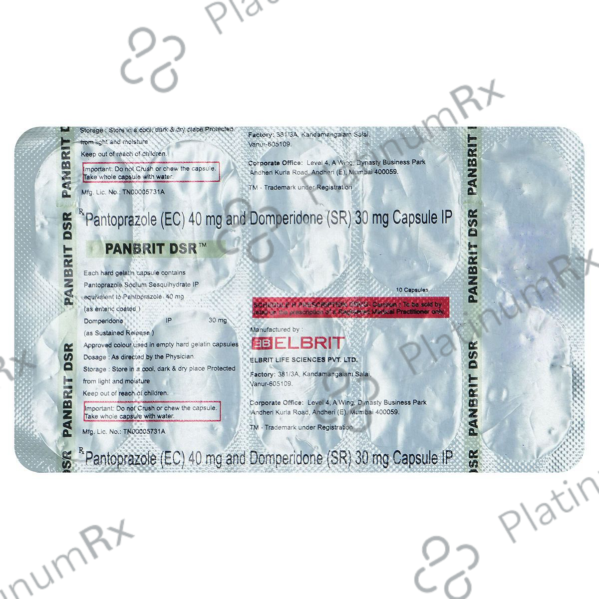 Panbrit DSR 30/40mg Capsule 10s