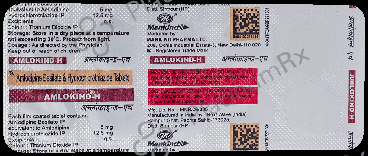 Amlokind H 5/12.5mg Tablet 10s