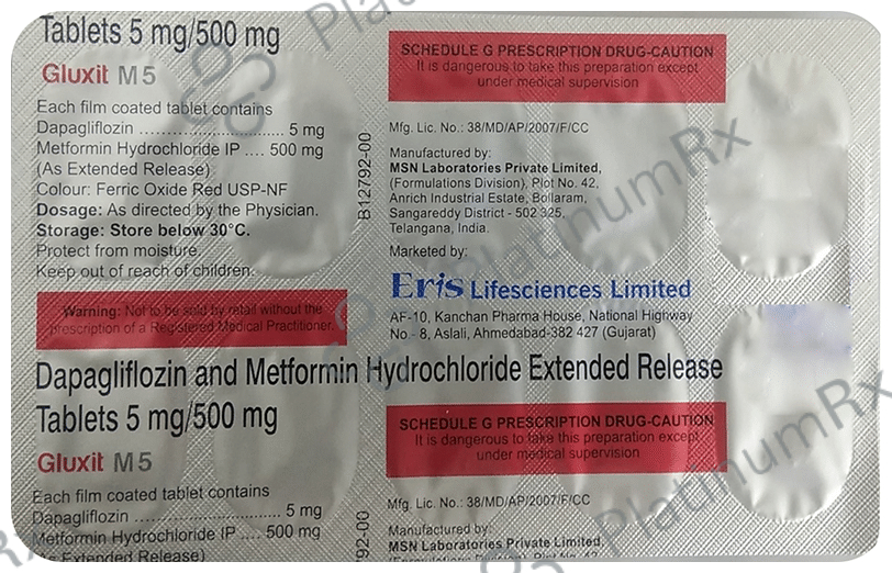 Gluxit M 5/500mg Tablet ER 10s