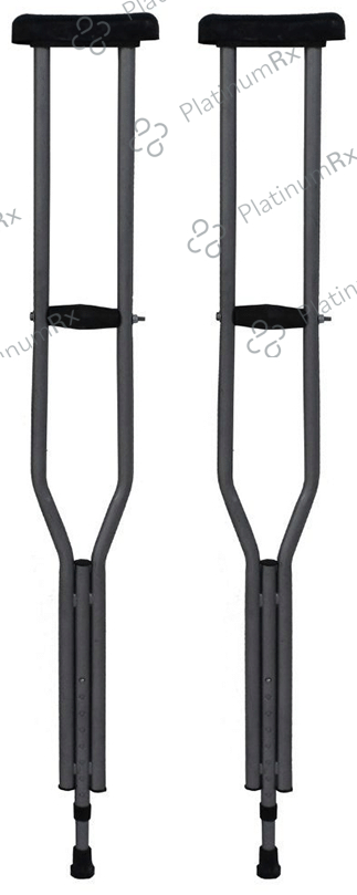 Fidelis Under Arm Crutches Heavy Weight Adjustable - Powder Coating Grey Mild Steel