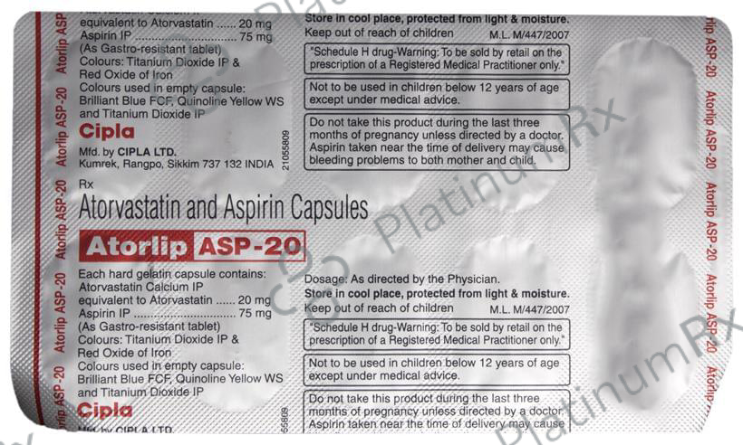 Atorlip ASP 20/75mg Capsule 10s