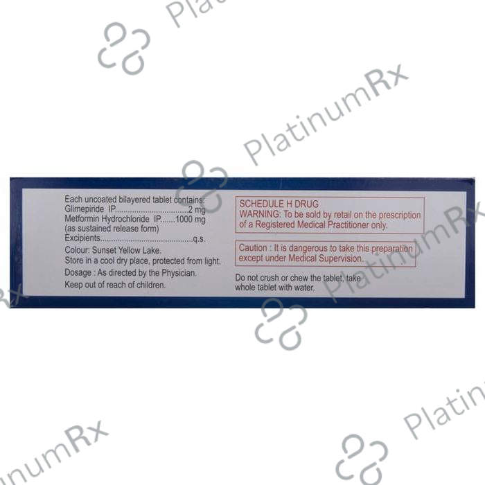 Glucoryl M 2 Forte 2/1000mg Tablet PR 15s