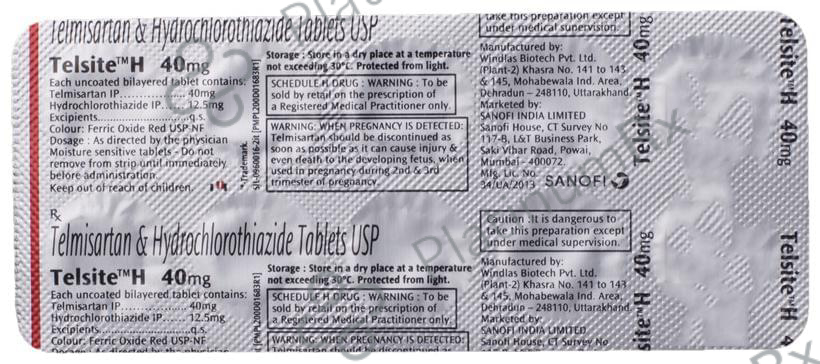 Telsite H 12.5/40mg Tablet 10s