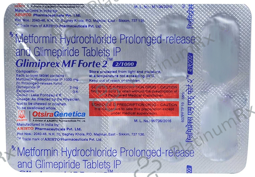 Glimiprex MF Forte 2/1000mg Tablet PR 10s