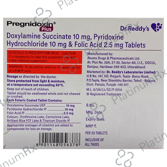 Pregnidoxin Plus Tablet 30s