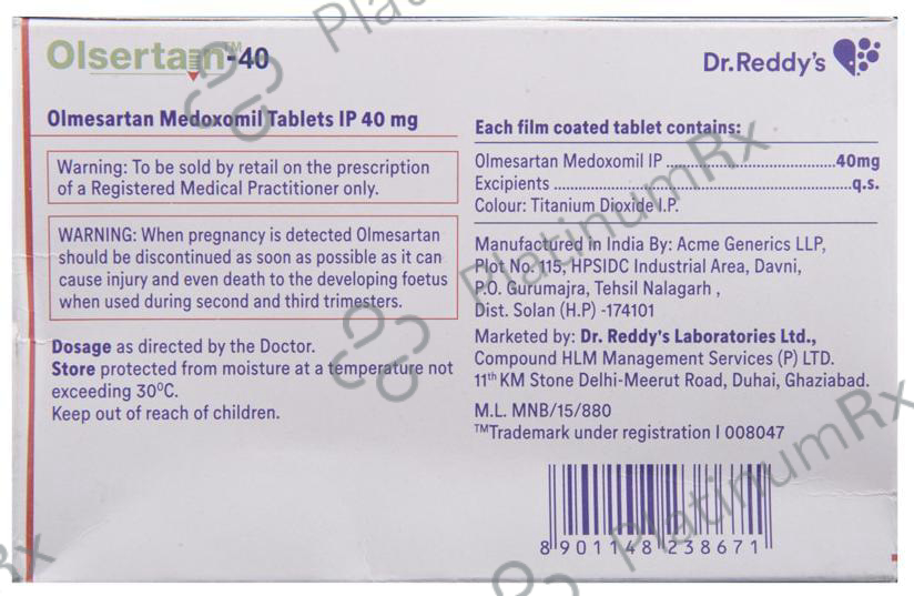 Olsertain 40mg Tablet 15s