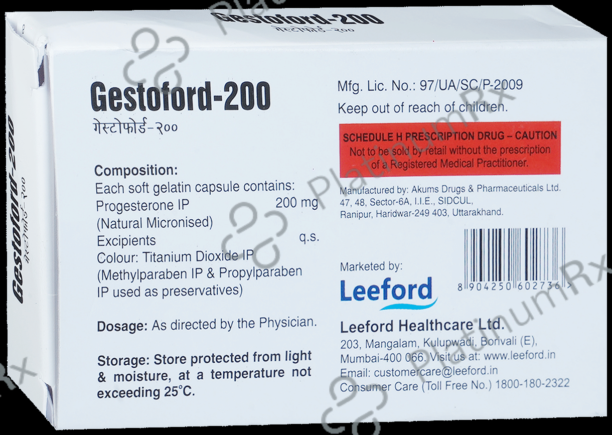 Gestoford 200mg Cap 10s