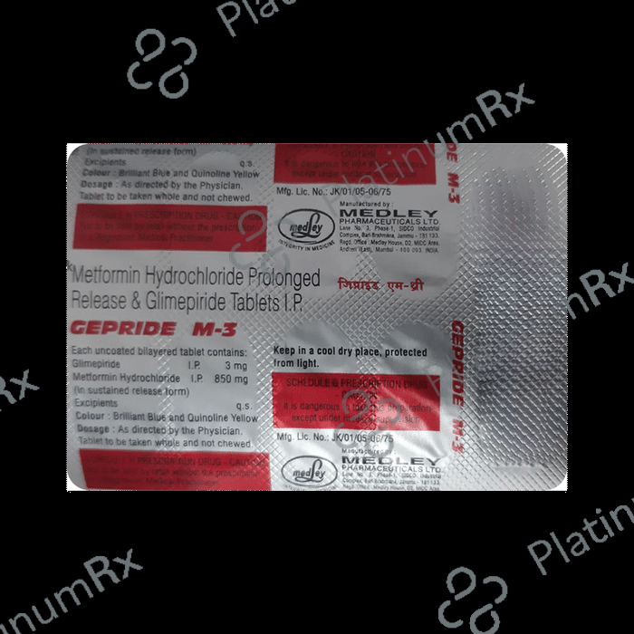 Gepride M 3/850mg Tablet PR 10s