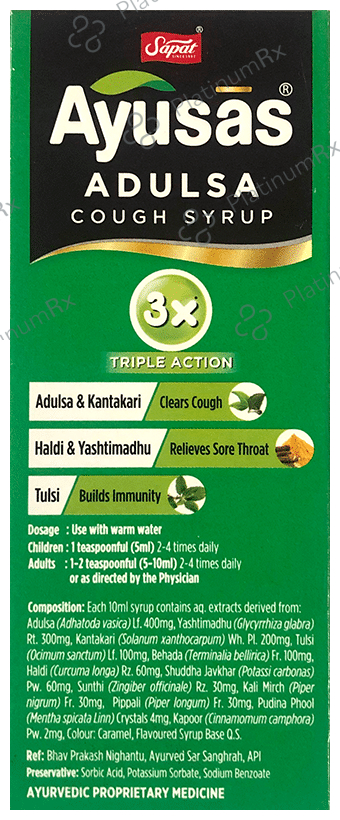 Ayusas Adulsa Cough Syrup 100 ml