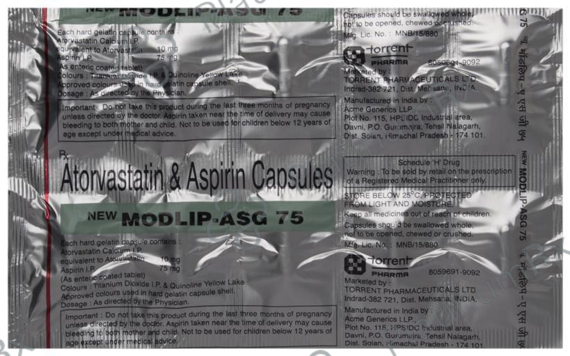 New Modlip Asg 75/10mg Capsule 10s