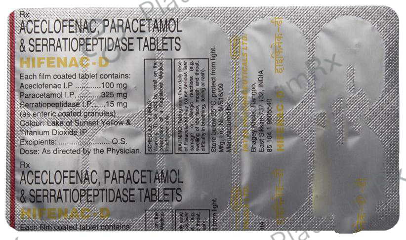 Hifenac D 100/325/15mg Tablet 10s