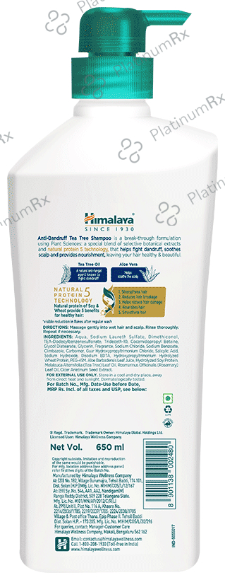 Himalaya Anti-Dandruff with Natural 5 Protein Technology Shampoo Tea Tree 650 ml