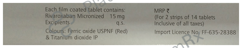 Xarelto 15mg Tablet 28 Tablet