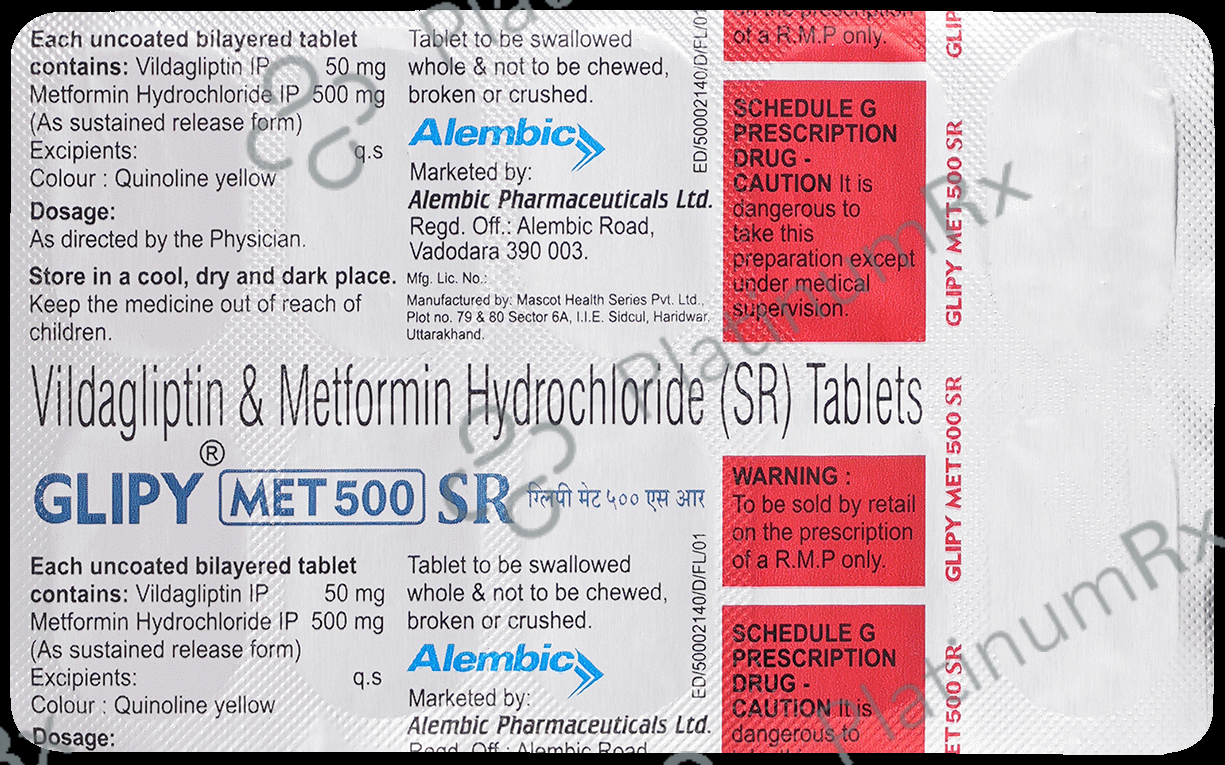 Glipy Met 500mg SR Tablet 10s