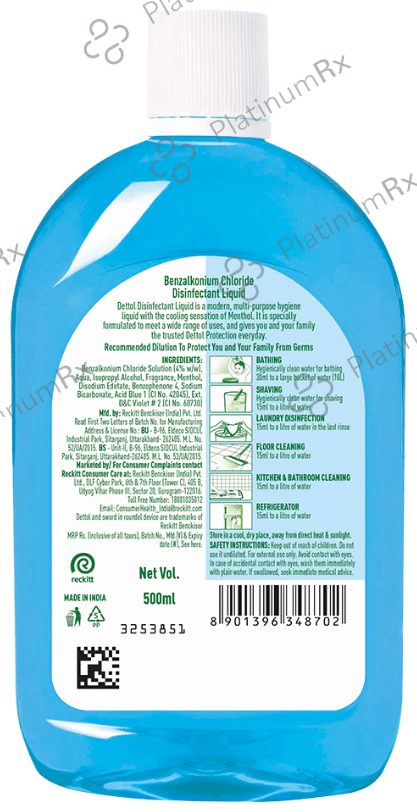 Dettol Multi-Purpose Disinfectant Liquid Menthol Cool 500 ml