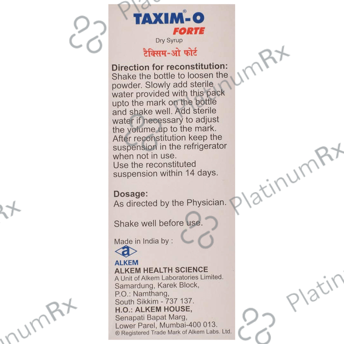 Taxim O Forte 100mg Dry Syrup 30ml