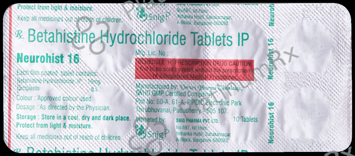 Neurohist 16mg Tablet 10s