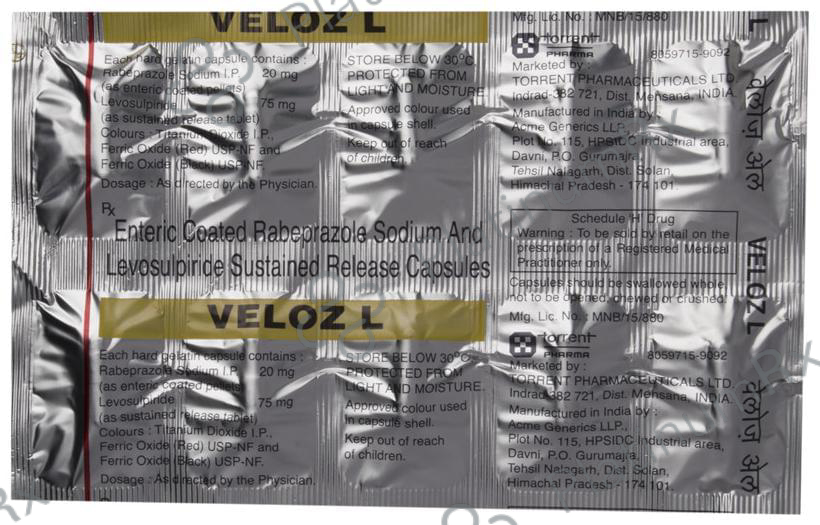 Veloz L 75/20mg Capsule SR 10s