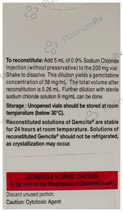 Gemcite 200mg Injection