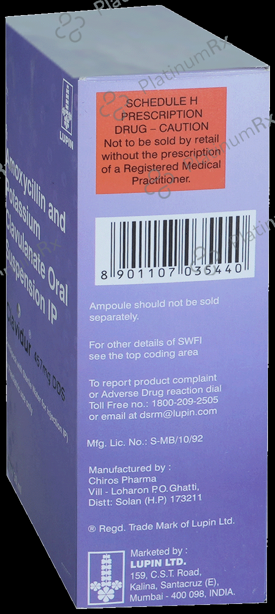 Clavidur 457mg DDS Oral Suspension