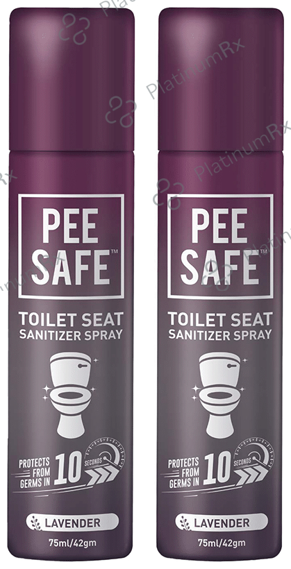 Pee Safe Toilet Seat Sanitizer Spray (75ml Each) Lavender 2 bottles